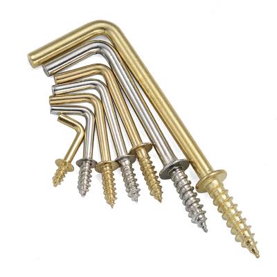 China ZINC Mug Hooks Hanging Hangers Copper-Plated Seven Shaped Hook Tapping Screws for sale