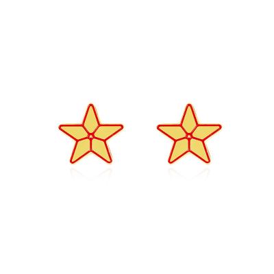 China 2021 Newest FASHIONABLE Five-pointed Star 18K Gold Stud Earring For Christmas for sale