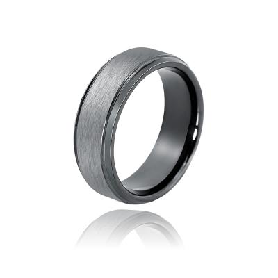 China Hot Selling Beveled Edge FASHIONABLE Matte Wedding Ring Tungsten Ring for sale