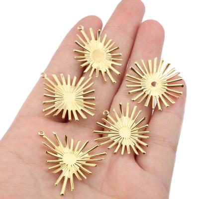 China Whoesale TRENDY Mixed Sun Shaped Flower Raw Brass Earring Charms Pendant For Women DIY Earrings Jewelry Findings Dropshipping for sale