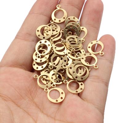 China 10x12.5mm Vintage Brass TRENDY Mini Charms Round Charms Connector with 3 Holes DIY Jewelry Findings Accessories for sale