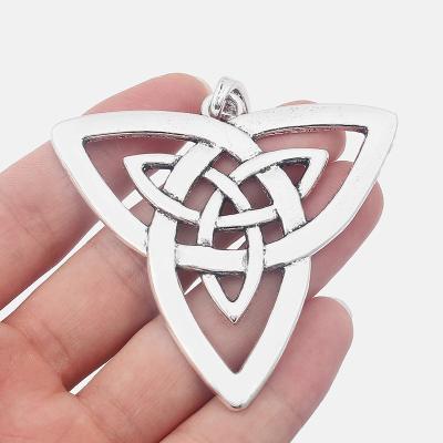 China TRENDY Antique Silver Color Big Keltic Knot Triquetra Charms Pendants For Necklace Jewelry Making Findings for sale