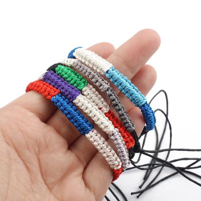 China 5pcs/lot FASHIONABLE Multicolor Bracelet Rasta Friendship Ethnic Bracelet Braided Wax Cotton Bracelet Gifts Handmade Jewelry for sale