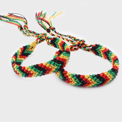 China Silk Surfer Bob Hobo Bracelets Gift Hippie Jamaica Reggae Rasta Bangle Cotton Friendship Bracelet TRENDY for sale