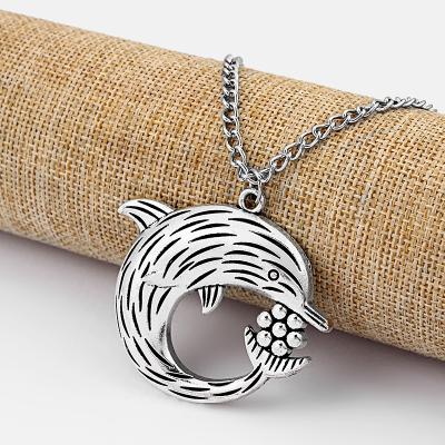 China FASHIONABLE Silver Necklace Men Flower Heart Women/Hollow Filigree Elephant/Sun Charms Pendant Necklace Metal Chain Jewelry 95cm Long for sale