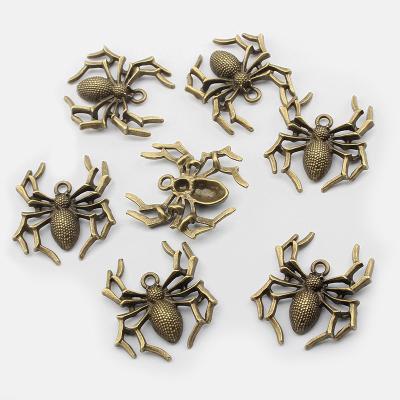 China FASHIONABLE Wholesale Halloween Tibetan Silver Bronze Spider Charms Pendant For DIY Necklace Jewelry Findings Making Man Women Gifts for sale