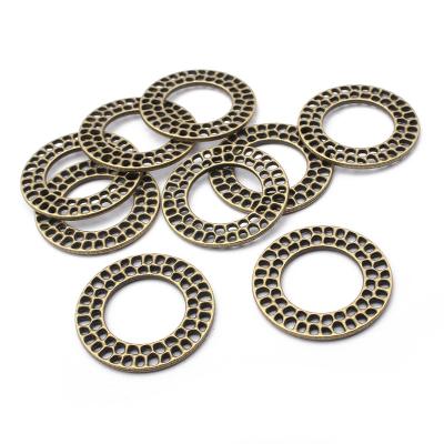 China FASHIONABLE wholesale antique bronze color 30mm round circle charms pendant connector for DIY necklace earrings jewelry findings making for sale