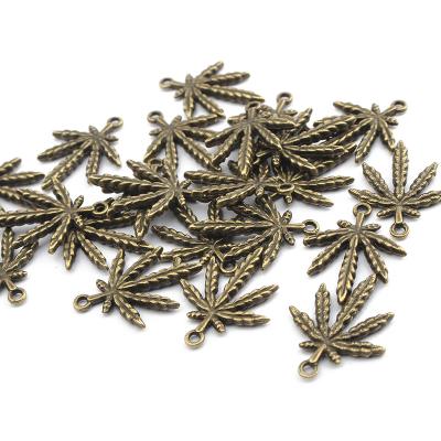 China FASHIONABLE Wholesale Antique Maple Leaf Bronze Charms For Women Earrings Necklace Bracelet Jewelry Findings DIY Making 18*24mm for sale