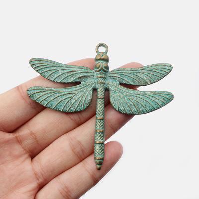 China Wholesale TRENDY Verdigris Patina Large Fashion Dragonfly Charms Pendant For DIY Necklace Jewelry Making for sale