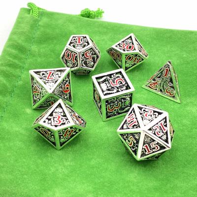 China DND Games Professional Custom Metal Dnd Dies Set D10 D6 D20 Polyhedral Hollow Dies For Dungeon And Dragon RPG for sale