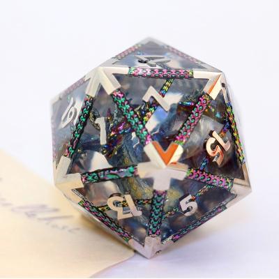 China DND D&D Games Metal Dnd Polyhedral Hollow Dice Set D&D Role Playing Custom Colored Hollow Dice Set for sale