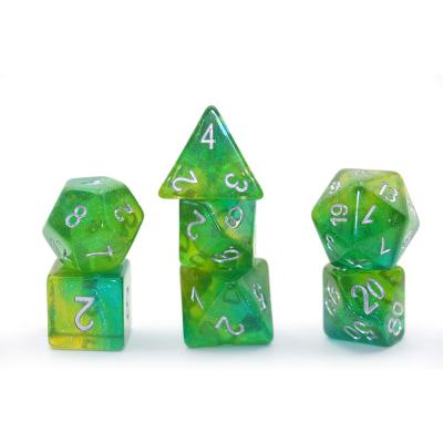 China DND Games wholesale for die cutting polyhedral DND for die cutting sets for dungeons and dragons role playing game custom transparent resin green dies for sale