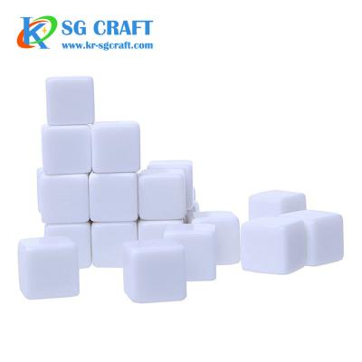 China DND Games Wholesale Bulk Cheap White Plastic D6 Resin Engraved Logo Simple Custom Blank Dice for sale