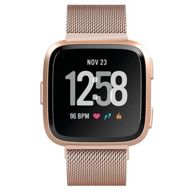 China NEW 6.7-8.1inch Replacement Stainless Steel Strap Milanese Loop Stainless Steel Magnetic Band For Fitbit Versa for sale