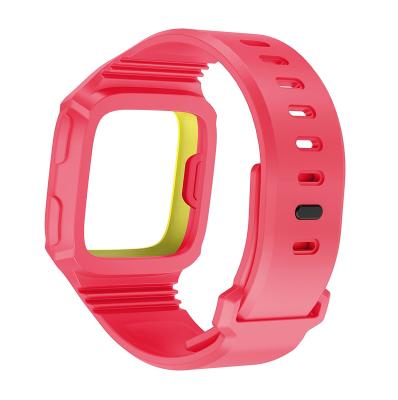 China New Products Rubber Strap Sport Smart Watch Band Rubber Strap With Frame Silicone Watch Band for sale