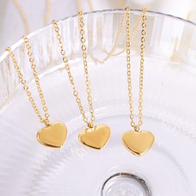 China FASHIONABLE Classic Collares Acero Inoxidable Design Cheap Heart Pendant Stainless Steel Necklace Woman for sale