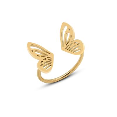 China Factory Price CLASSIC Geometric Butterfly Ring Fashion Jewelry Abstract Butterfly Open Ring 2021 for sale