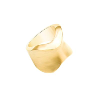 China 2021 FASHIONABLE Minimalist Handmade Luxury Thick And Wide Trend Stainless Steel Jewelry Ring Accessories for sale