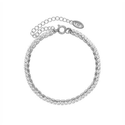 China FASHIONABLE Manufacturer Metal Chain Bracelet 18K Stainless Steel Double Layer Bracelet With Diamond for sale