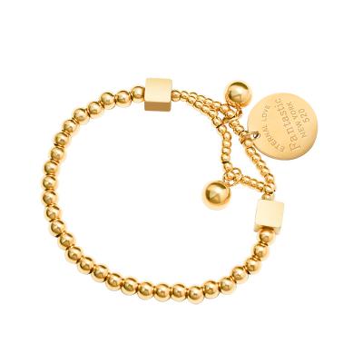 China Best Price TRENDY Pearl Bracelet 18K Gold Plated Fashion Stainless Steel Jewelry Alloy Charm for sale