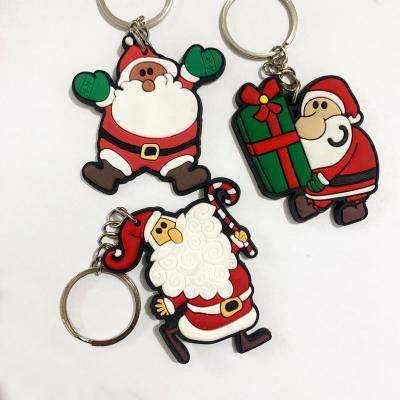 China Souvenir Gifts Promotion Cartoon Personalized Christmas Cute Custom Character Design Gifts Cheap PVC Rubber Key Chain In Stock for sale