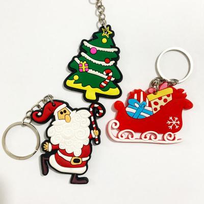 China Custom Soft Flexible Souvenir Gifts Promotion 3D PVC Key Chain Brand Logo Keyring Promotional Items Christmas Gifts Crafts In Stock for sale