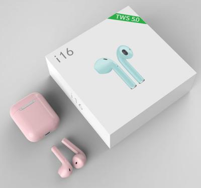 China 2019 hot selling In-ear amazon twins touch i16 V5.0 TWS earbuds i16 stereo tws earphone, i16 earphone with charging case wireless char for sale