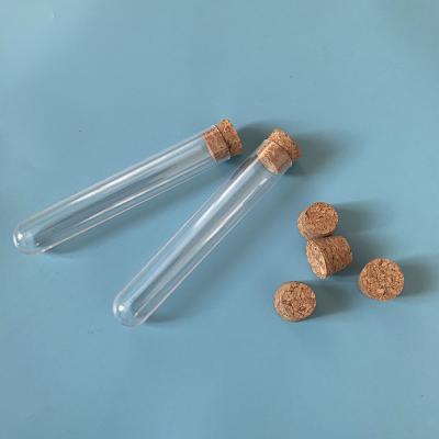 China Can use for Package Gift 25x150mm Clear Plastic Test Tube With Cork Stopper Wedding Favors Gifts Packaging Baby Shower Favors for sale