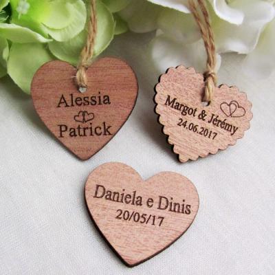 China Can use for Personalized Gift Engraved Wedding Favor Wooden Tag Gift Tag Bridal Shower Tag Name and Invitation Tags for sale