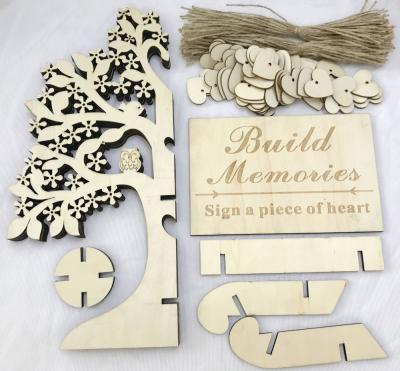 China Can use for tree 3D guestbook wedding guest book wooden snowflake wish wooden hearts drop pendant ornaments for gifts decor 37x35cm for sale