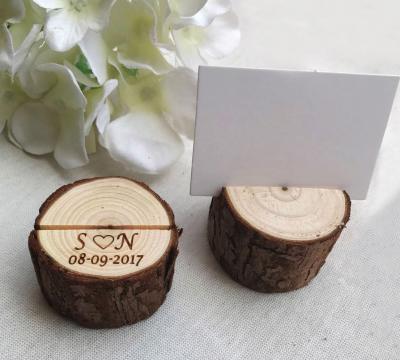 China Can Use For Rustic Wooden Diy Stump Wedding Place Place Decorations Personalized Name Table Number Holder Guest Card Holders for sale