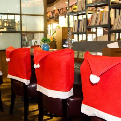 China 10pcs Cute Per Christmas Decorations Non-woven Fabric Christmas Large Chair Cover Christmas Daily Necessities Covers Set Hat for sale