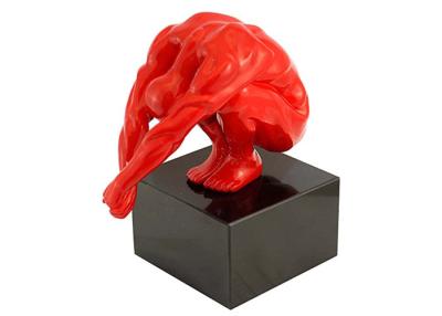 Cina Nuotatore moderno Red Figurine di sport di Art Outdoor Fiberglass Sculpture Figure in vendita