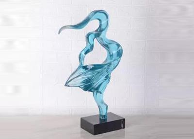 China Transparent Resin Dancer Girl Sculpture Unique Garden Home Art Decoration for sale