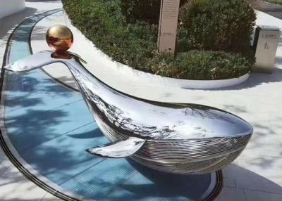 Cina Art Stainless Steel Whale Sculpture all'aperto moderno lucidato Street Art pubblico in vendita