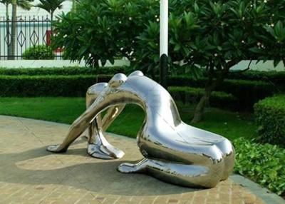 Китай Modern Garden Metal Art Woman Bench Stainless Steel Sculpture Polished продается