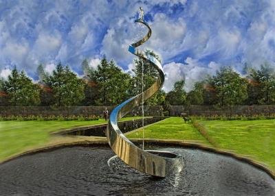 China Fuentes de agua artísticas decorativas/fuentes al aire libre del acero inoxidable para el jardín en venta