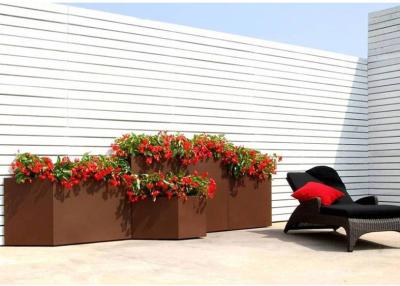 China Modern Rectangular Rusty Corten Steel Planter Anti Corrosion Classic Design for sale