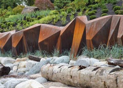 China Customized Size Corten Steel Garden Sculpture , Metal Garden Art Outdoor Decoration for sale