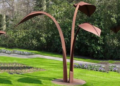 China Escultura al aire libre de la hoja del jardín del estilo de Corten del extracto de acero moderno de la escultura en venta