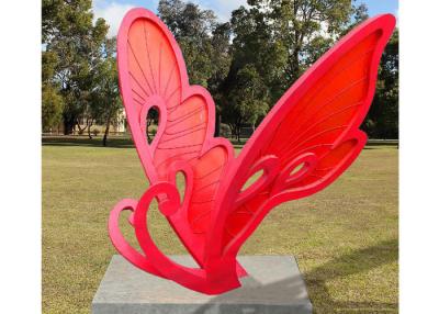 China Grande escultura da borboleta do metal do tamanho de aço inoxidável para a paisagem do jardim à venda