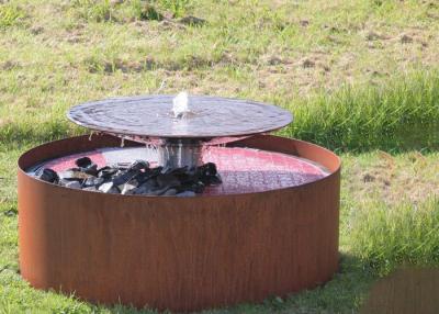 China Fonte de aço da característica da água de Corten da cascata redonda da cachoeira para o jardim à venda