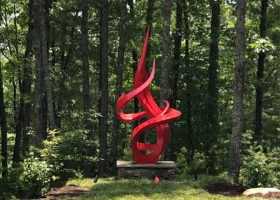 China O vermelho pintou a escultura de aço inoxidável da chama para a paisagem exterior à venda