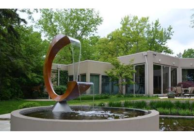 China Característica al aire libre moderna de Rusty Corten Steel Garden Water en venta