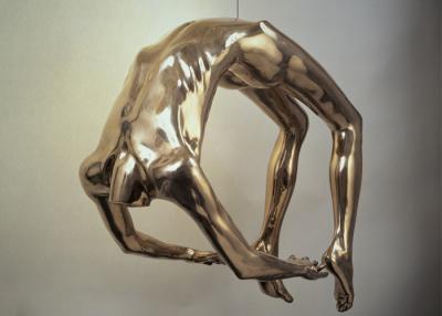 China Contemporary Stainless Steel Gymnast Sculpture For Outdoor Indoor Decoration for sale