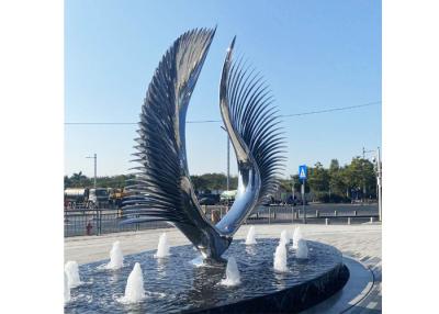 China Modern Outdoor Decoration 316 Stainless Steel Wings Water Fountain for sale