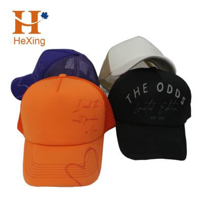 China Free Sample JOINT Foam Hat Gorros De Poliester Screen Printing Trucker Hat for sale