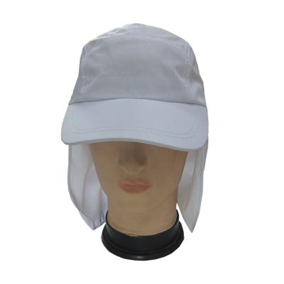 China Custom Polyester White 5 Panel Square Front Legionnaire Hat Cotton Neck Shade Flap Baseball Cap JOINT for sale