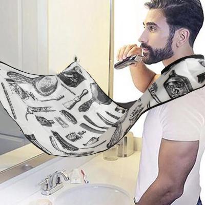 China Waterproof Promotion Kefei Beard Apron Salon Cap Capes Hairdresser Printing Shaving Apron for sale