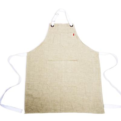 China Use Adjustable Natural AZO FREE Japanese Bib Waiter Restaurant Canvas Apron for sale